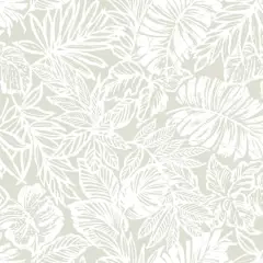 RoomMates Batik Tropical Leaf Peel & Stick Wallpaper Beige