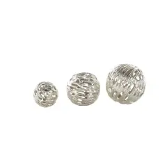 Aluminum Metallic Abstract Cutout Orbs Set Silver