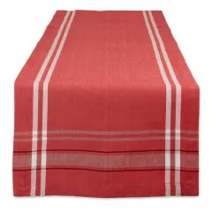 DII&reg; 108" French Stripe Table Runner Red Chambray