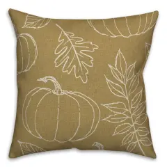 Mustard Yellow Fall Pattern Throw Pillow