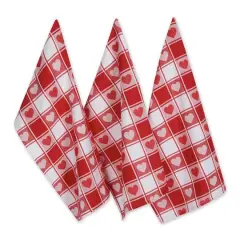 DII&reg; Valentines Checkered Heart Dishtowel, 3ct.
