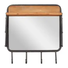 Brown Metal Industrial Wall Hook, 19" x 19" x 14"