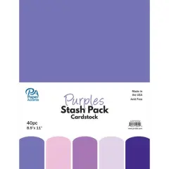 PA Paper&trade; Accents Purples Stash Pack 8.5" x 11" Cardstock, 40 sheets
