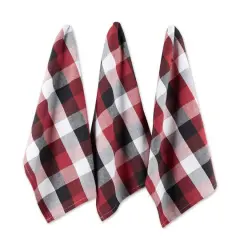 DII&reg; Tri-Color Checkered Dish Towels, 3ct. Cardinal Red