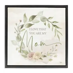 Stupell Industries Mother's Day Rose Wreath Floater Framed Art Black