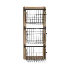 34" Black Metal Farmhouse Magazine Rack