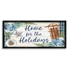 Stupell Industries Home For The Holidays Tartan Framed Giclee Art Black