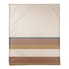 Tan Stripes 50" x 60" Coral Fleece Blanket