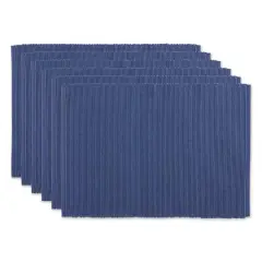 DII&reg; Ribbed Cotton Placemats, 6ct. French Blue