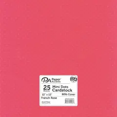 PA Paper&trade; Accents 12" x 12" 80lb. Mini Dot Cardstock, 25 Sheets French Rose