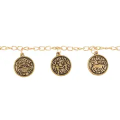 Antique Gold Metal Zodiac Beads, 17mm by Bead Landing&trade;