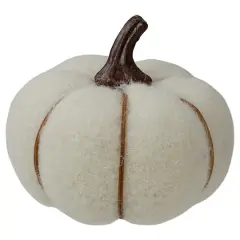 5" Cream & Brown Fall Harvest Tabletop Pumpkin
