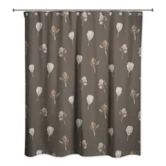 Cottage Florals Shower Curtain Charcoal
