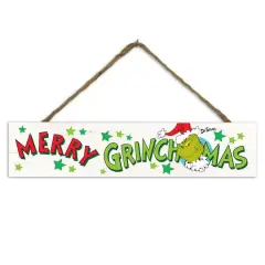 The Grinch Merry Grinchmas 17 x 3.5 Dr. Seuss Outdoor/Indoor Hanging Sign