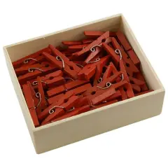 JAM Paper 1.125" Wood Clip Clothespins, 100ct. Red
