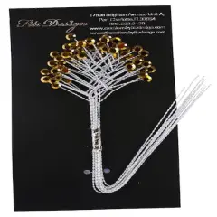 JAM Paper Rinestone Quintet, 12ct. Beryl Yellow with Silver Stem