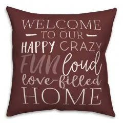 18" x 18" Love Filled Home Throw Pillow Maroon