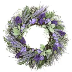 Haute Decor 24" Mixed Lavender & Larkspur Wreath