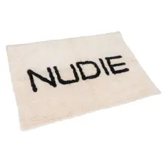 Hello Honey&reg; 40" x 27" White & Black Cotton Tufted Nudie Bath Mat