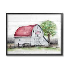 Stupell Industries Rustic Americana Barn Framed Giclee Art Black