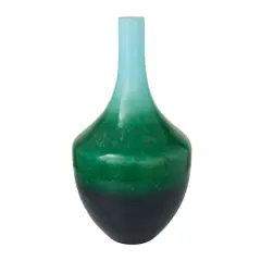 Green Glass Modern Vase, 22" x 12" x 12"