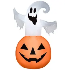 4.5ft. Airblown&reg; Halloween Inflatable Jack-O'-Lantern with Ghost