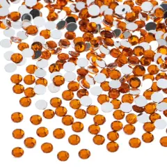 John Bead Acrylic Round Flat Back Rhinestones, 4mm Orange
