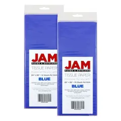 JAM Paper 20" x 26" Tissue Paper, 2 Packs of 10 Sheets Presidential Blue
