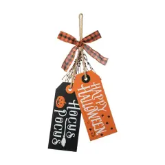 Glitzhome&reg; 24.75" Halloween Wooden Doorknob Hanging D&eacute;cor