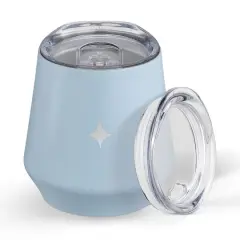 JoyJolt&reg; 12oz. Vacuum Insulated Stemless Wine Tumbler with Lid Blue