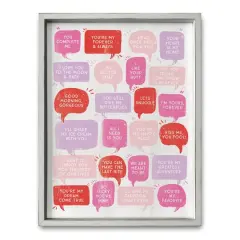 Valentines Love Phrases Framed Print White