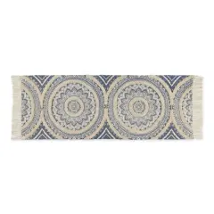 DII&reg; Hand-Loomed Medallion Runner Rug, 2ft. x 6ft. French Blue/Natural