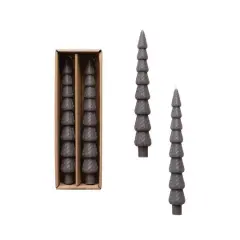 Hello Honey 10" Pewter Seasonal Silhouette Tree Shaped Taper Candles, 2ct.