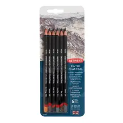 Derwent&reg; Tinted Charcoal Pencil 6 Color Set