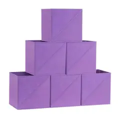 Household Essentials 11" Purple Storage Cubes with Diagonal Lip Handles, 6ct.