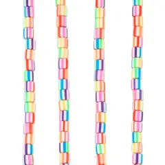 Multicolor Striped Clay Tube Beads, 5.8mm by Bead Landing&trade;