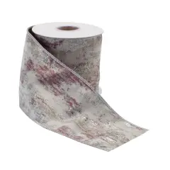 4" x 5yd. Pink & Silver Shimmer Wired Ribbon, 2ct.