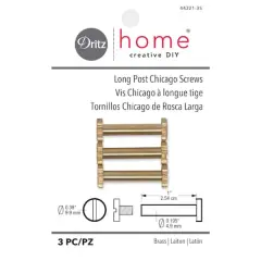 Dritz&reg; Home Brass Long Post Chicago Screws for Binding, 3ct.