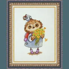 Neocraft Owl With Flowers Cross Stitch Kit