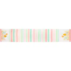 72" Pastel Happy Easter Striped Table Runner