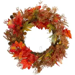 24" Autumn Harvest Maple Leaf with Berries Wreath