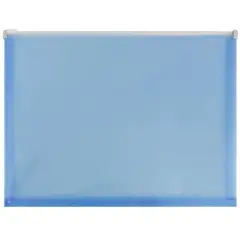 JAM Paper 9.75" x 13" Zip Closure Letter Booklet Plastic Envelopes, 12ct. Blue