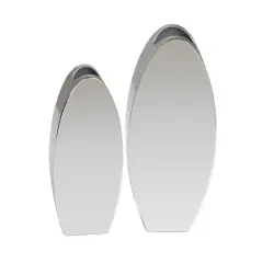 Silver Stainless Steel Vase with a Sleek Mirror Finish Set