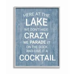 Stupell Industries Crazy Funny Lake Party Gray Framed Wall Art