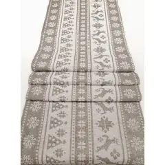 Wizardi 13.75" x 67" Gray Nordic Christmas Table Runner