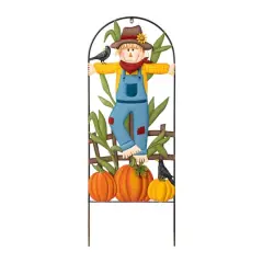 Glitzhome&reg; 3.5ft. Fall Metal Arch Scarecrow Yard Stake