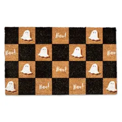 Boo Ghost Check Pattern 30" x 18" Door Mat