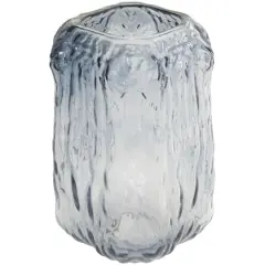 9" Gray Ombre Textured Rectangular Glass Vase