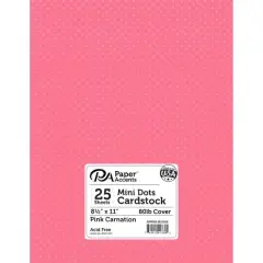 PA Paper&trade; Accents Mini Dot 8.5" x 11" Cardstock, 25 Sheets Pink Carnation