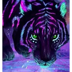 Sparkly Selections Black Light Tiger Diamond Painting Kit, Round Diamonds